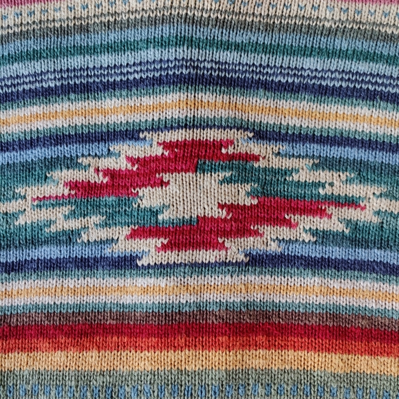Vintage Lauren Ralph Lauren Hand Knit Navajo Cardigan with tie, Size PM - Picture 10 of 15